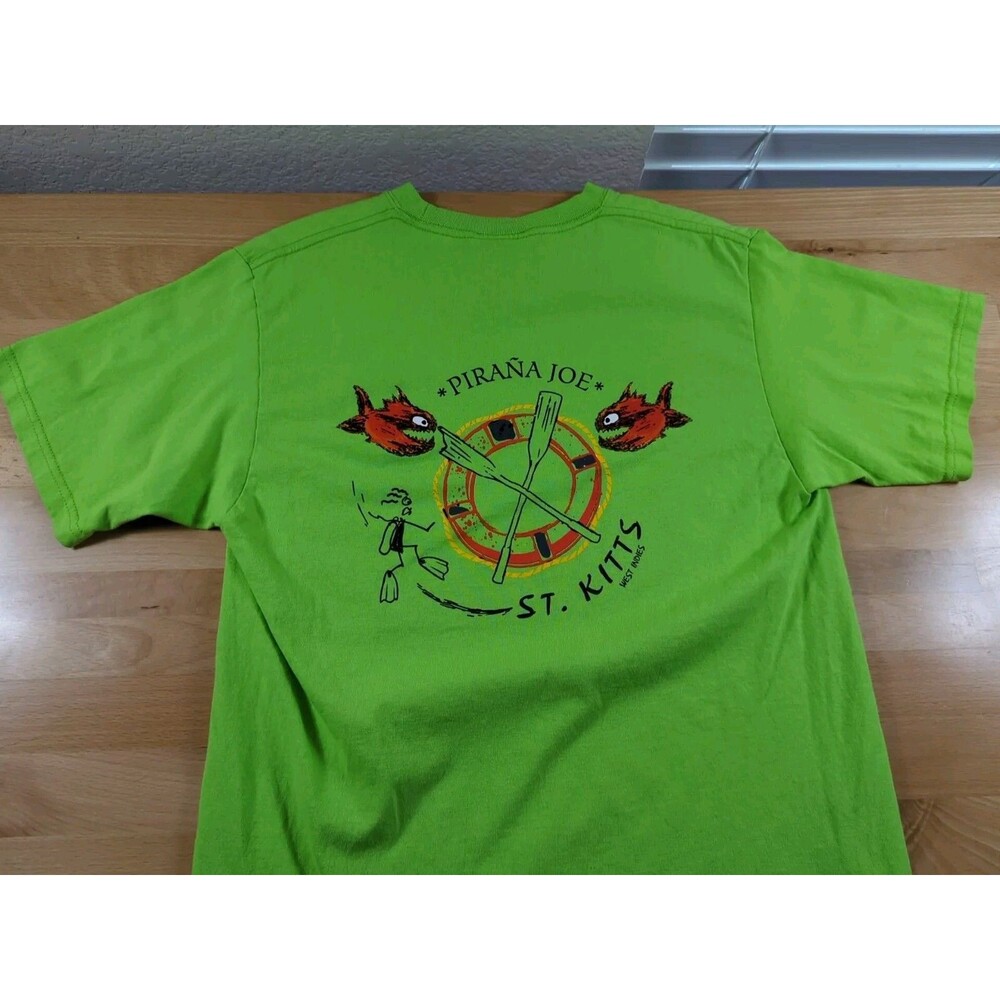 Pirana Joe Men's ST Kitts Green Short Sleeve Shirt Size Medium West Indies